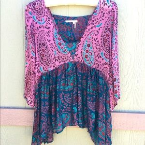 Anthropology - Floret silky textured top - XS